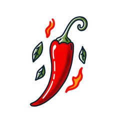 赤い唐辛子のイラスト