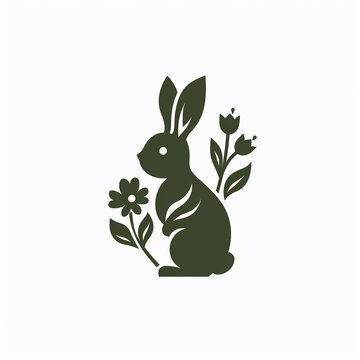 minimalist logo , in the middle, expansion of easter eggs and easter flowers from the inside out, simple