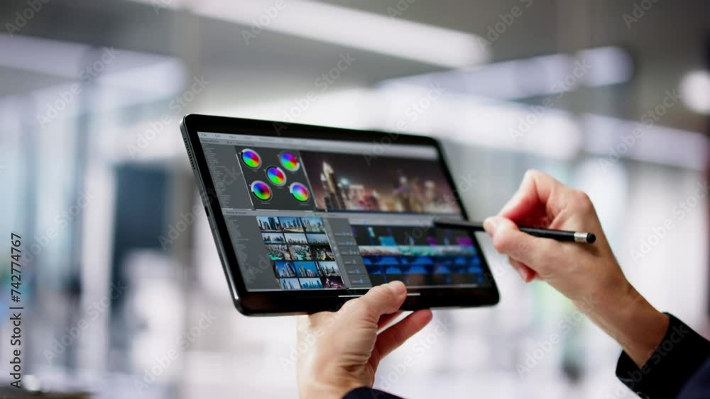 Poster Video Editor Or Designer Using Editing Software Tech