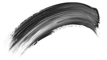 Single gray paint stroke isolated on white background for artistic design projects