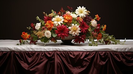 arrangement table top with flowers