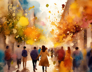Vivid street scenery