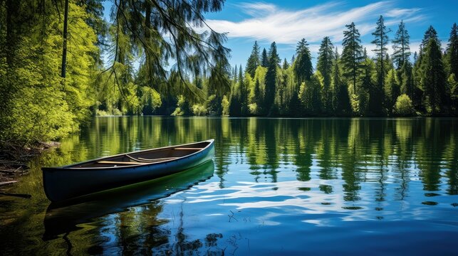 paddle lake canoe