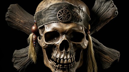 captain pirate skull and cross bones