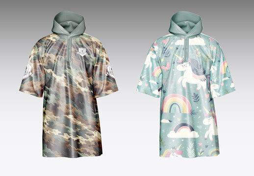 Poncho Raincoat Mockup