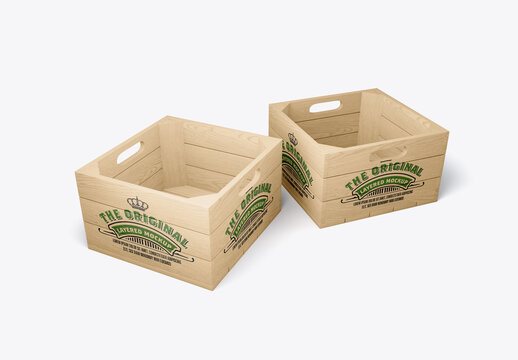 Classic Wooden Crate Mockup