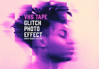 VHS Tape Glitch Photo Effect
