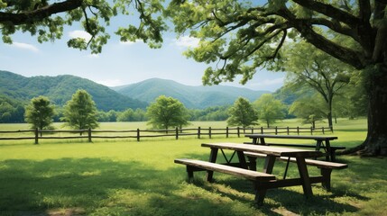 Fototapeta premium furniture picnic tables