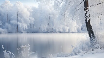 ice winter scene lake