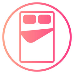doubel bed gradient icon