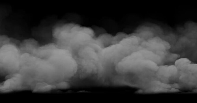Rising smoke plumes in a looped VFX sequence, perfect for dramatic scene overlays, with alpha channel for easy integration. 3D render