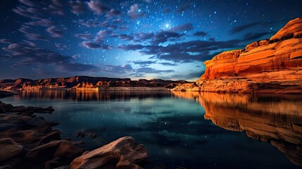 moon night sky lake powell