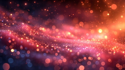 Fototapeta premium 3d abstract peach fuzz shiny glittering particles bokeh background illustration. colour of the year 2024.