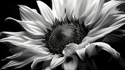 flower sunflower black and white