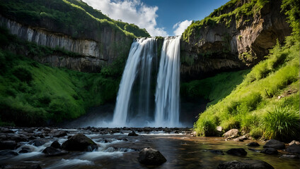 Fototapeta na wymiar Mountain and Forest Waterfall Beauty