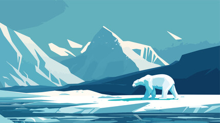 arctic animal background flat vector