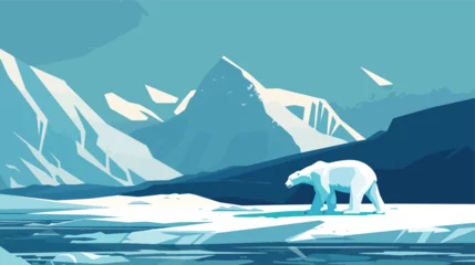 Tuinposter arctic animal background flat vector © Ideas