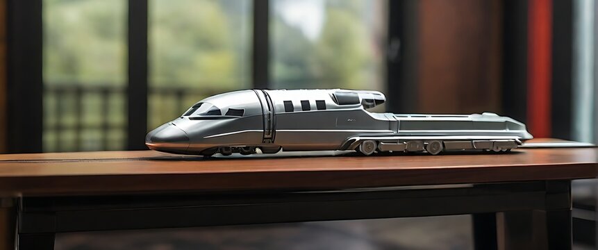 Photo realistic macro close up shot of a concept hyperloop pod 