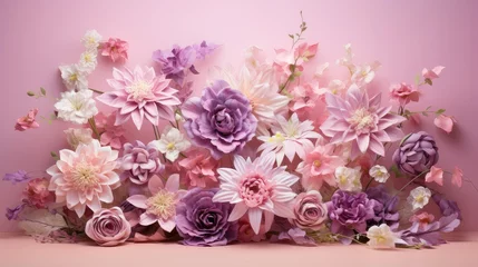 Keuken spatwand met foto garden flowers on pink © PikePicture