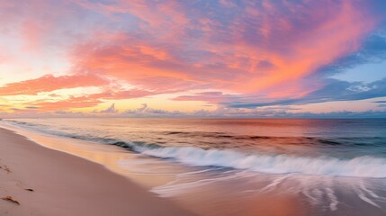 waves morning beach sunset