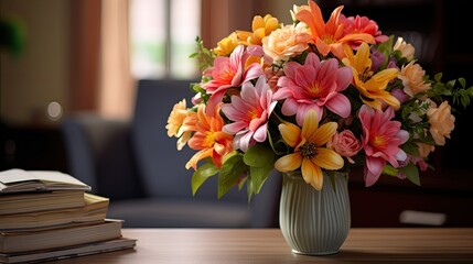 bouquet flowers desk