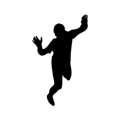 silhouettes of people jumping