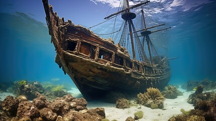 Naklejka premium adventure pirate shipwreck
