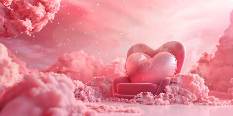 Surreal background for Singles Awareness Day. Banner on a pink background