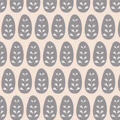 Scandinavian seamless pattern with leave