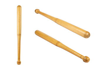 set wooden baseball bat isolated from background