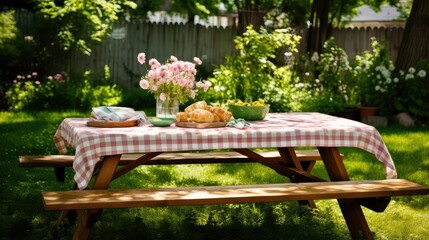 outdoor backyard picnic table