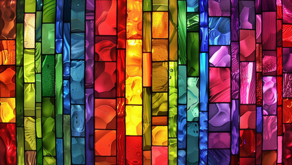 Vertical Vibrance: A Stained Glass Masterpiece
