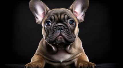 cute bulldog frenchie - obrazy, fototapety, plakaty
