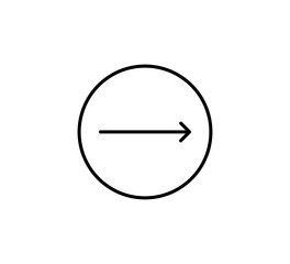 Fototapeta premium Swipe icon. Arrow on circle button symbol. Arrow right. Abstract scroll icon element for social media. Move sign. Vector illustration isolated on white background.