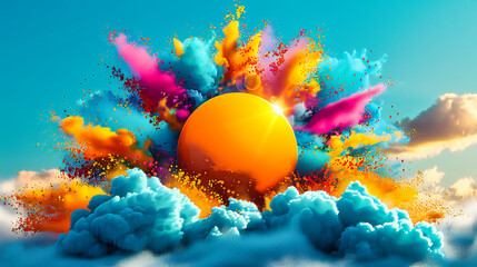 Sunset Clouds: Dramatic Sky with Colorful Clouds at Dusk, Creating a Beautiful Natural Backdrop