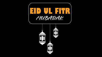Eid Mubarak, Eid ul Fitr 2024 vector illustration of illuminated lamp for Ramadan Eid, Ramzan Eid ( Greetings for Ramadan or Eid) background, social media post,
