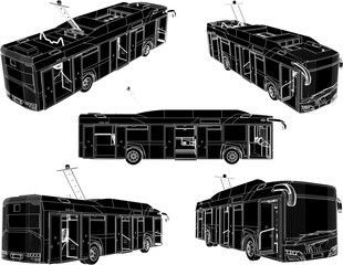 Vector illustration of a design sketch for public transportation, bus transportation in the city © nur