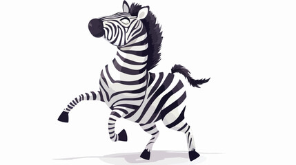 Cute Funny Zebra Is Dancing Silly isolated white