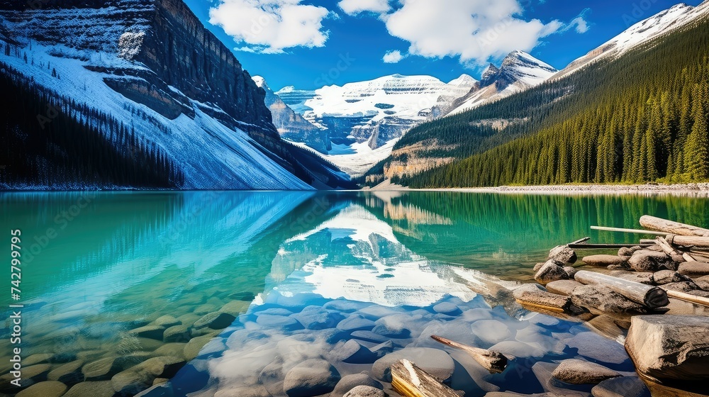 Wall mural mountains alberta lake louise