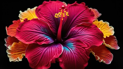 hibiscus polynesian flower - obrazy, fototapety, plakaty