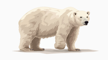 Cute Polar Bear cartoon vector illustration isolated - obrazy, fototapety, plakaty