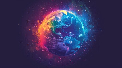 Obraz premium planet earth simulating virtual connectivity generative ai