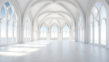 Obraz premium white castle arches and window blackground