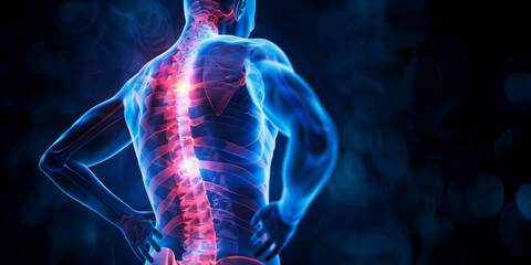 back pain and body anatomy in x ray