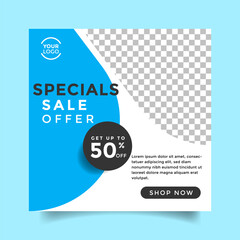 Vector colorful sale social media post design