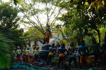 figurine of samudra manthan scene