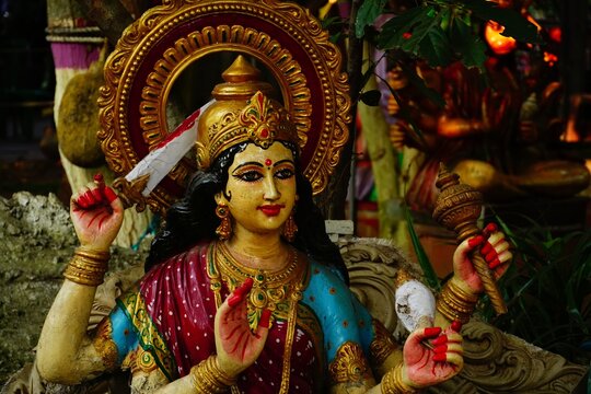 figurine of indian goddess durga