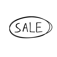 Hand drawn sale label 