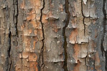 Obraz premium Close-Up View of Rough Pine Tree Bark Texture in Natural Daylight