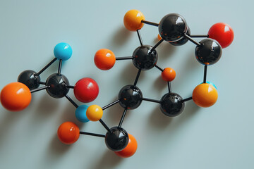 Obraz premium Molecule Atom Model Abstract structure science and medical concept. AI Generated